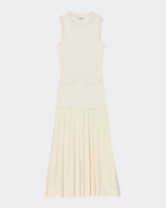 Blondine Embellished Stretch-Knit Maxi Dress